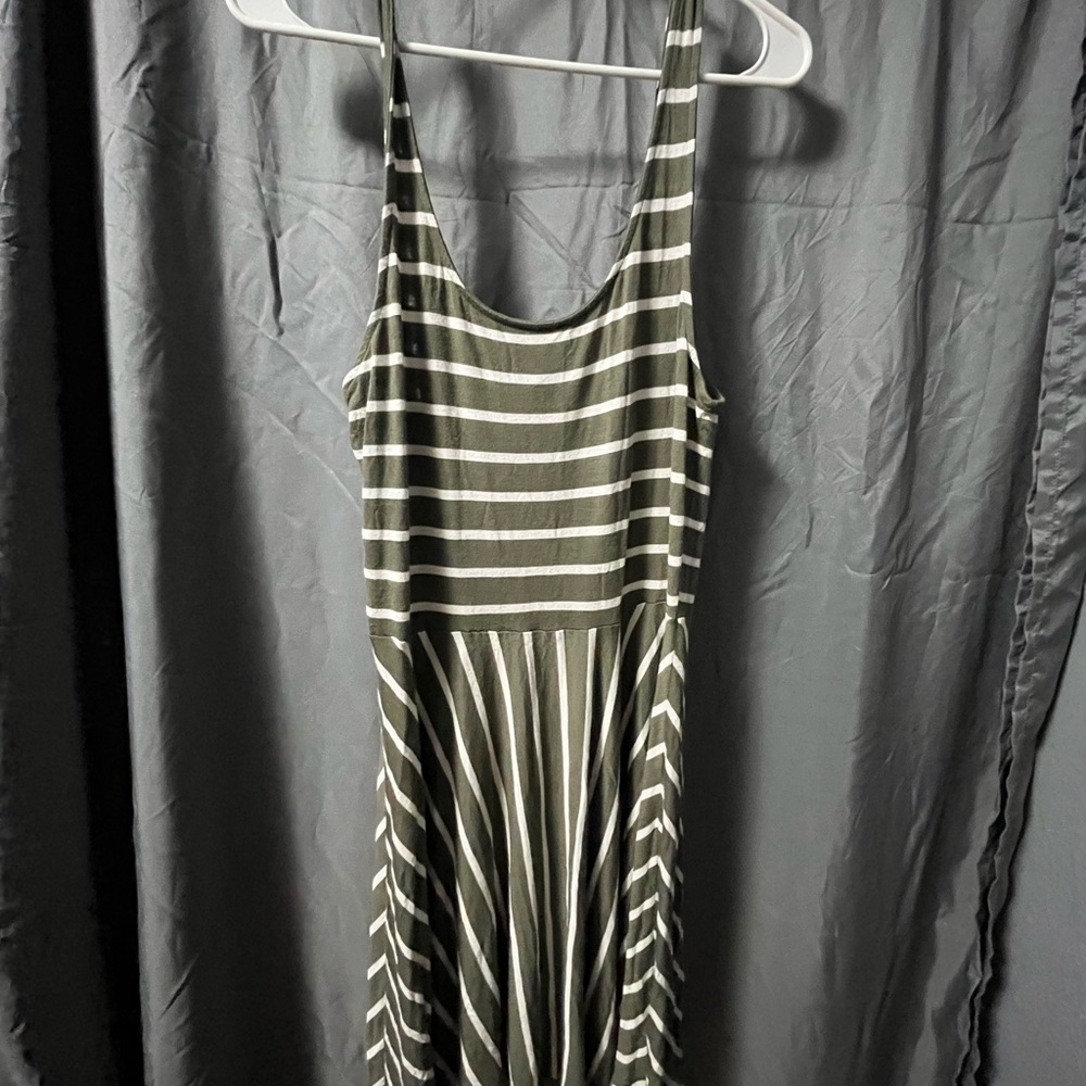 Striped Green and White Women's Dress